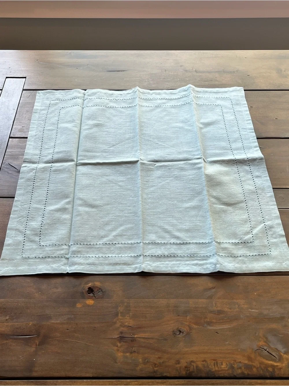 Pier 1 Ivory Hemstitched Cotton-Linen Set of 4 Napkins NWT